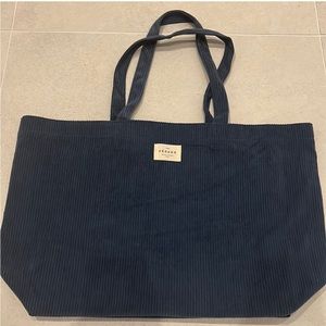 NEW Sezane Blue Corduroy Tote